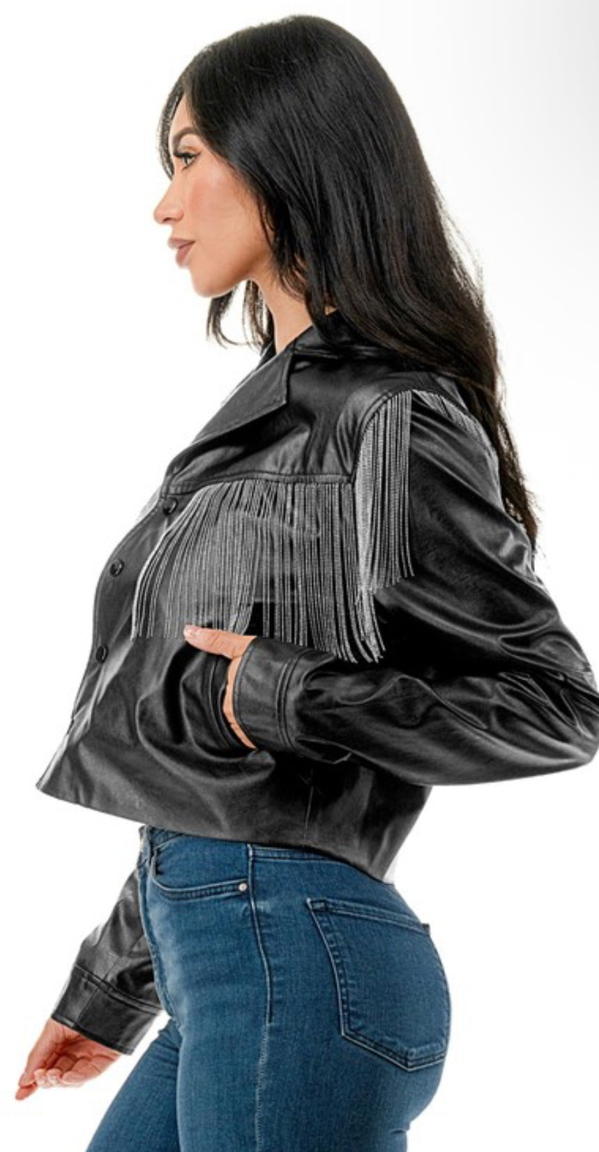 Renegrade Leather Jacket with silver tassles
