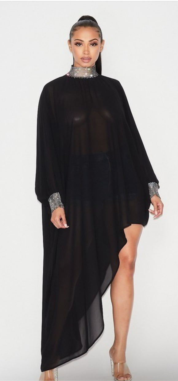 Glam Asymetric Sequin Top